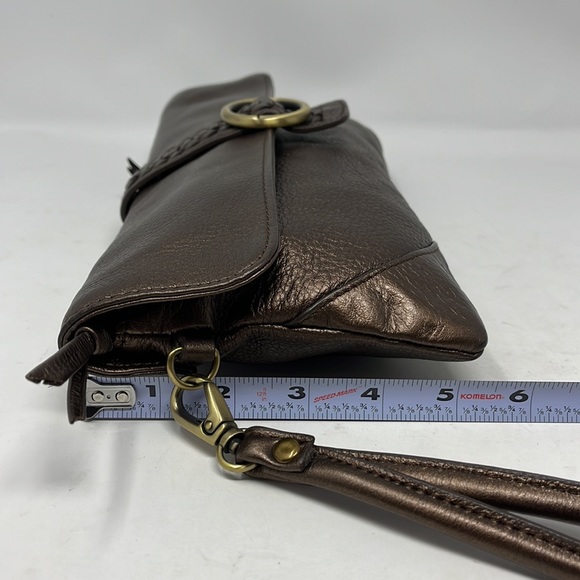 CLARKS England Bronze Leather Wristlet Clutch - Picture 6 of 13